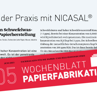 Praxisbericht NICASAL® im Wochenblatt Papierfabrikation
