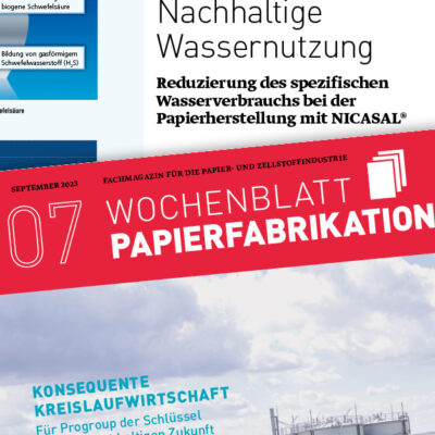 Reduzierung des spezifischen Wasserverbrauchs – Bericht im Wochenblatt Papierfabrikation 07/23